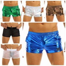 Herren Boxershorts Glanz Sport Trunk Boxer Briefs Rave Party Shorts Badeshorts