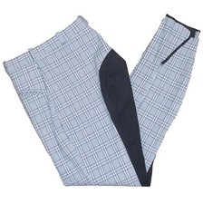 Covalliero Damen Reithose TrendStar, light blue kariert, Vollbesatz, Gr. 42