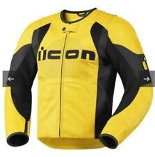 Icon Overlord Prime Lederjacke gelb Motorrad Größe M / 50