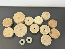 14 Fasskorken Naturkork / Gummi mit und ohne Löcher Korkdeckel Kork Stopfen
