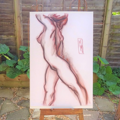 Original akt pastell zeichnung - pastell,