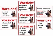 AdriLeo Schild - Vorsicht Malinois - Achtung belgischer Schäferhund Wachhund