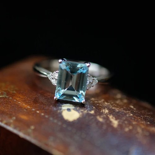 Natürlicher aquamarin ring - natürlicher,