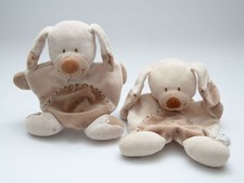 Nicotoy 2x Hund beige braun Schmusetuch Kuscheltuch Simba