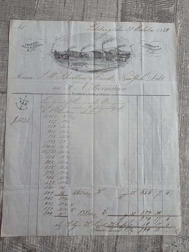 Alte rechnung 1859 tuch - rechnung,