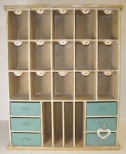 Hochw.Shabby Chic Apotheker Holz Hängeschrank Fächerschrank Wandschrank 93x74x22