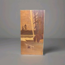 Kunst UDSSR, Am See , Kaluga Intarsien russisches Geschenk, Maloyaroslavets 