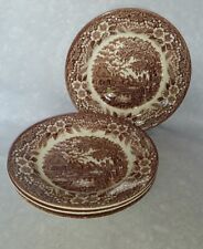 4x Keramik Teller Broadhurst Staffordshire Ironstone braun 20,5 cm