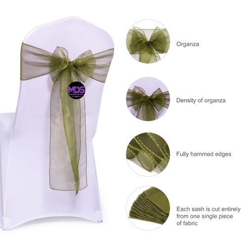 100 olivgrüne organza stuhl - olivgrüne,