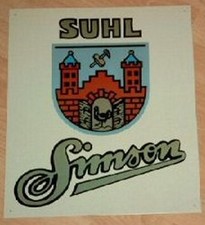 Altes Reklame Blechschild Simson Suhl Wappen Werbung
