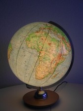 Großer seltener Glas Globus JRO Vintage Mid Century 50er 60er Leuchtglobus