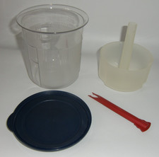 Tupperware Pikantus Behälter Essiggurken Gurkenlift Spieß 1,3l Deckel dunkelblau