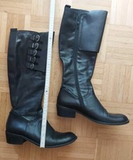 Damen Stiefel Leder Größe 39 schwarz sexy Langschaft hochwertig aus Italien