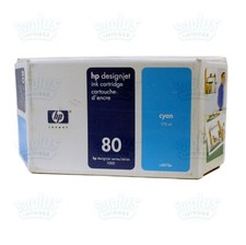 Genuine HP 80 Cyan 175mL Ink