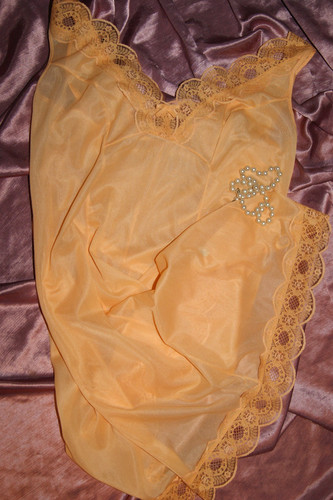 Vintage unterkleid orangegelb - vintage,