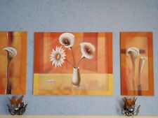 3 Wandbilder xxl Gemälde Malerei wohnzimmer(40x80cm-2St,100x 80cm) blumen