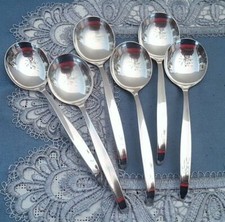 6 Seltene versilberte Amuse Gueule Löffel WMF 4100 Stockholm TOP