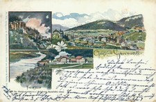 Ansichtskarte Herrenalb 1899 Künstlerkarte Bahnhof Restauration (Nr.780)