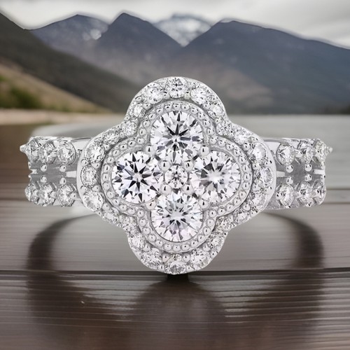 Luxus blossom moissanit ring - blossom,