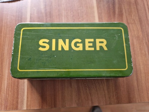 Vintage singer blechdose grün - vintage,