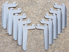 10x Metall Einlochträger Konsole Regalwinkel Regalträger für Wandschienen grau
