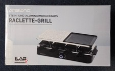 Ambiano Raclette Grill Stein und Aluminium Druckguss 8 Pfännchen + Zubehör 1400W