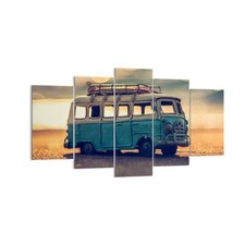 Wandbilder 160x85cm 5 tlg Leinwandbild Klassisch van strand sand XXL Bilder