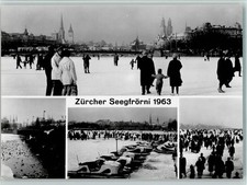11051646 - Zuerich Seegfroerni 1963 Spaziergaenger Pedalo Zuerich Stadt