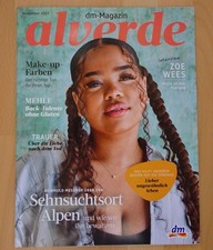dm-Magazin alverde November 2023 + Zoe Wees + Alpen + Trauer + glutenfrei backen