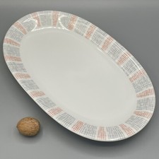 WINTERLING Marktleuthen Servierplatte Bastdekor / Gittermuster grau-orange 60er