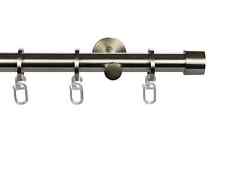 Gardinenstange 1-läufig 2,6 m Edelstahl Optik  Garesa  (285) + Zubehör