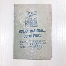 Authentic Tessera Bahnpersonal Dell ’“ Opera National Dopolavoro” Der DB