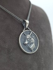 Silber Wolf Kette Wolfs Kopf Anhänger Keltischer Schmuck 925 Silber Halskette