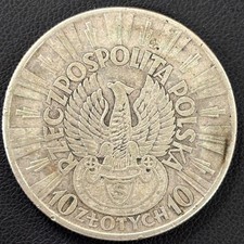 Silber Münze 10 Złotych 1933 Polen – Józef Piłsudski 750/1000 #2129