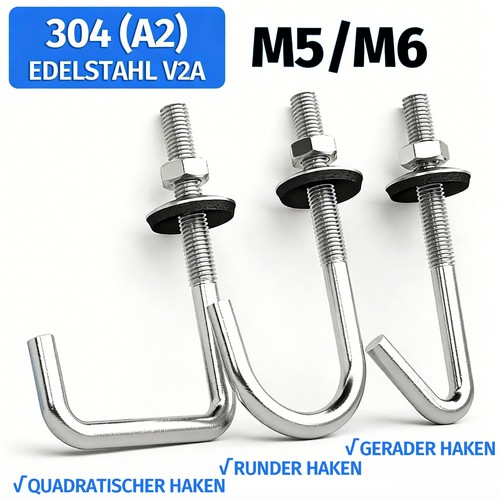 Edelstahl rohrhaken - m5, m6