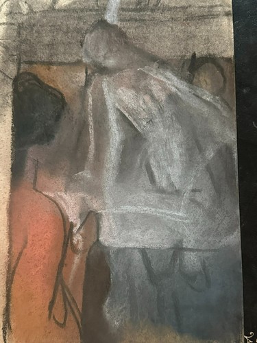 Pastell zeichnung auf papier - pastell,
