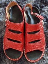 Neuwertige rote Sandalen von Finn Comfort, mit herausnehmbarer Leder-Innensohle 