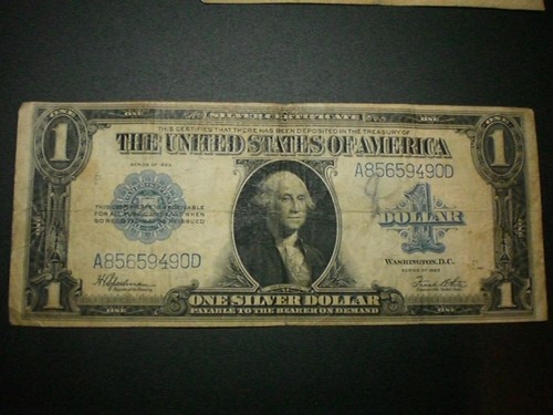 One silver dollar banknote - one,