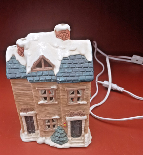 Deko keramik haus beleuchtet - deko,