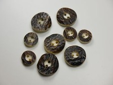 9 Stück Horn Trachtenknöpfe 5 d=22 mm 4 d=15 mm Zierknöpfe mit Muster TK-III-96