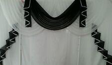 ~*~ Deko-Querbehang ~ Voile ~ schwarz / weiss ~ 1,80 m breit ~ NEU ~*~