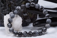 Edelstein Armband Schneeflocken-Obsidian | 8mm Kugelarmband