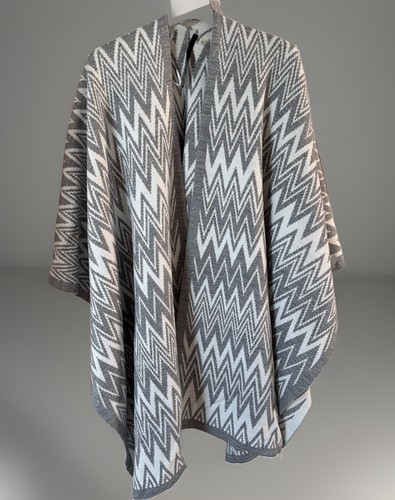 Kenzie damen poncho - grau, weis