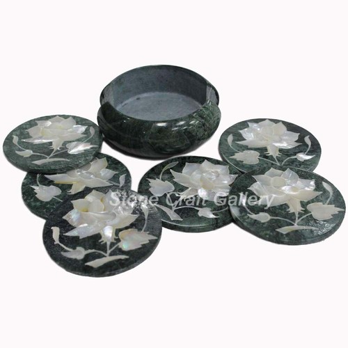 Grün marmor untersetzer set - marmor,