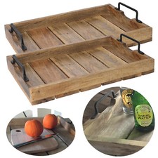 Mango holz serviertablett - 2x, mango-holz