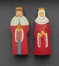 Kinderkram Ostheimer Holzfiguren * Ritterburg * König Königin * Holz Figuren rar