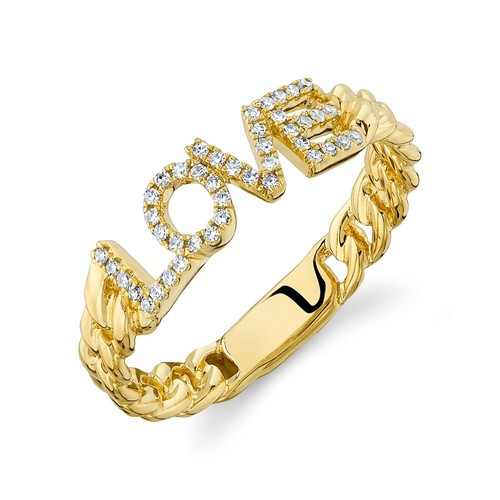 Love diamant linienring 14k - diamant-linienring,