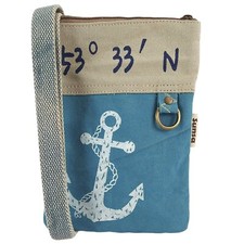 Maritim Umhängetasche. Canvas Crossbody Bag. Vegane Crossover Tasche mit Anker