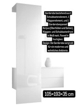 Garderobenschrank weiß hochglanz NEU ohne Verpackung Neupreis 326 €