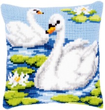 Kreuzstich kissen set schwäne - kreuzstich-kissen-set,